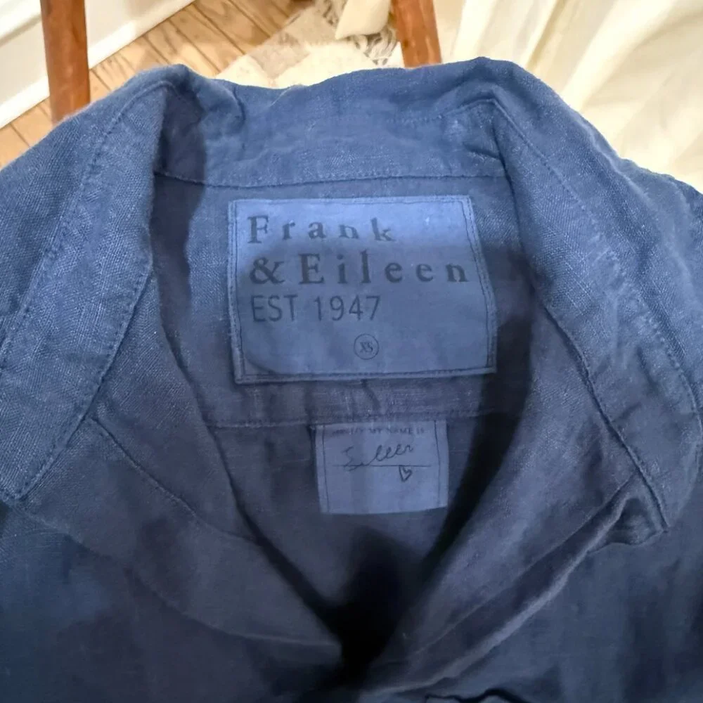 Frank & Eileen Tuscany Linen Set Navy Size XS - Picture 6 of 6